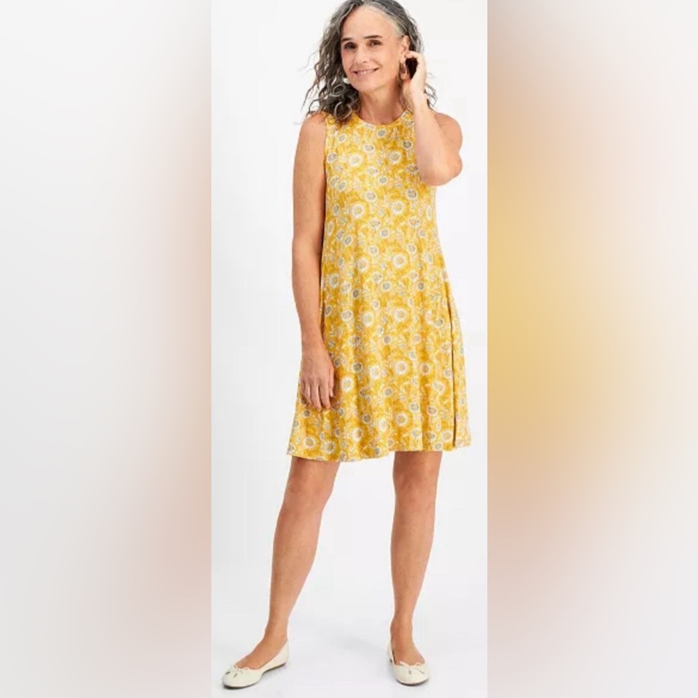 Style & Co Mustard Floral Dress